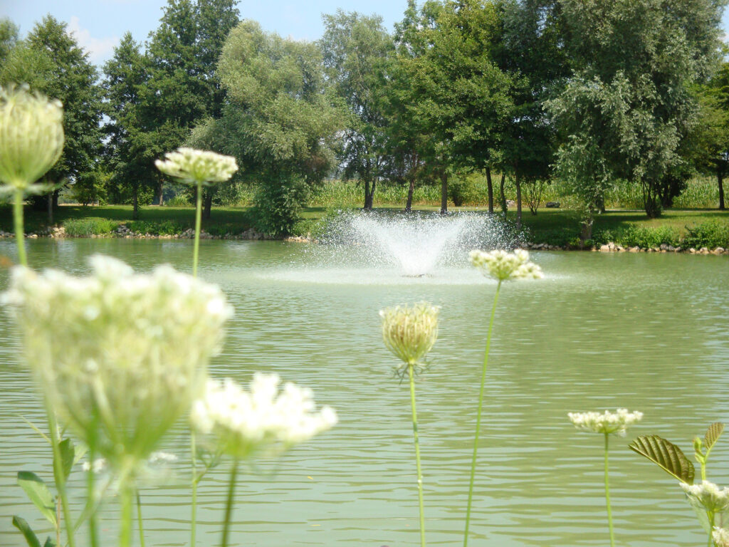 View of the spa gardens at the Apparthotel Minerva-Diana-Octavia in Bad Gögging