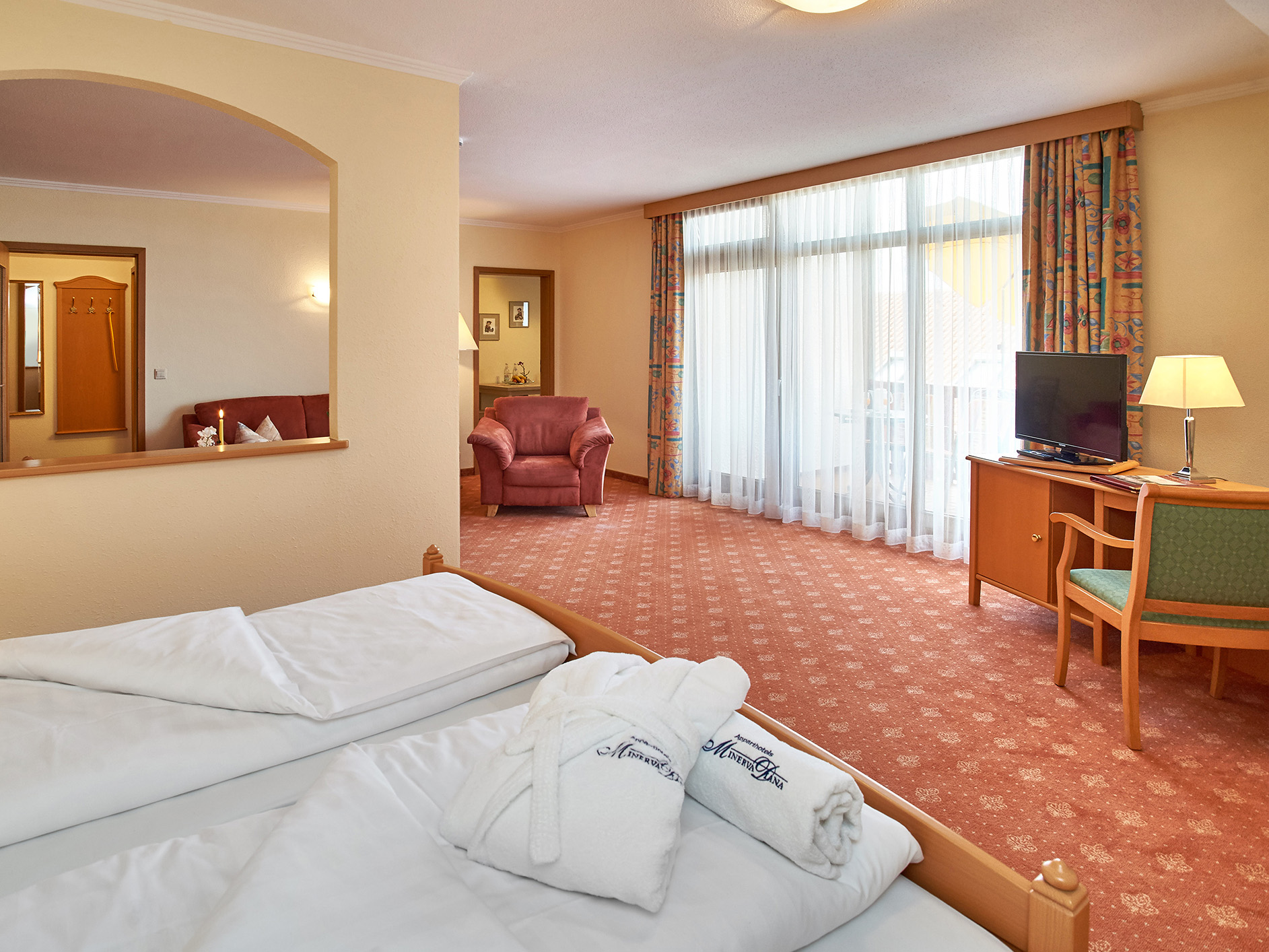 Blick in die Suite im Apparthotel Minerva-Diana-Octavia in Bad Gögging